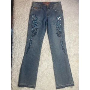 Daniel Size 5/6 Womens Jeans Stretch Embroidery Low Rise Bootcut Stretch